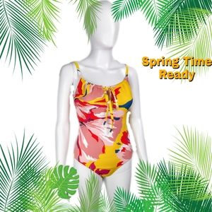 Woman Tie-front One piece swimsuit